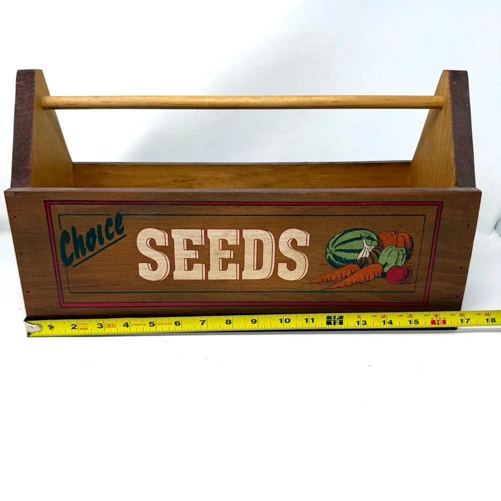 Nostalgia Wooden Box Co Vermont Choice Seeds Garden Caddy Rustic Wood Tote Brown